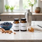 Comparación profesional de suplementos básicos: Omega-3, Vitamina D, proteína y alimentos reales